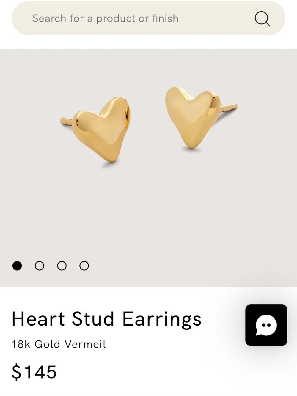 MONICA VINADER Heart Stud Earrings